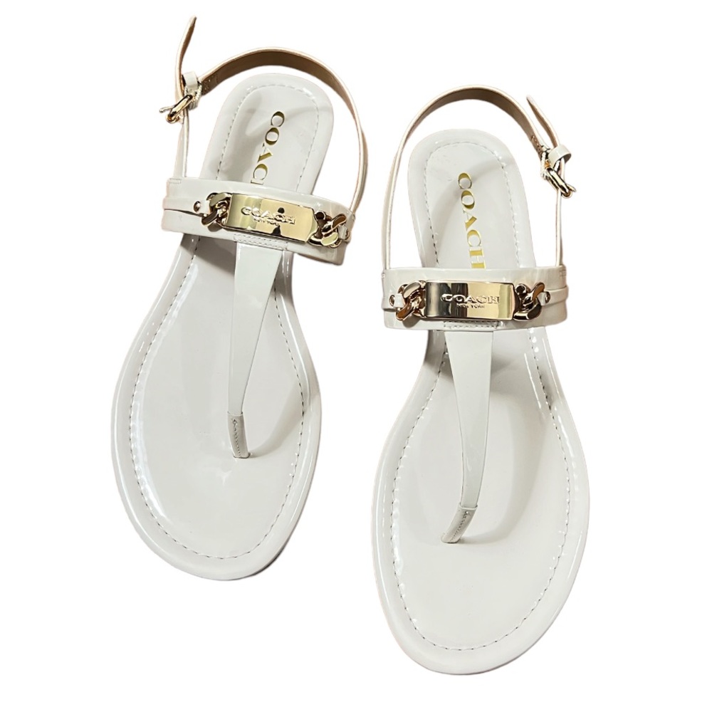 Brand 🆕 Coach Chalk "Caterine" Logo Hardware
Flat Sandals